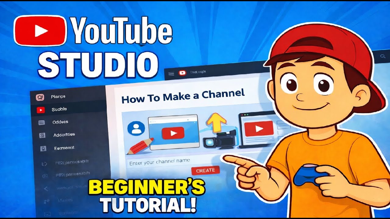 beginner YouTube Studio tutorial how to make a channel and upload videos, shorts and more!
