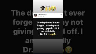 Congratulations to my oldest daughter My Apple's is now Dr Ashley Kayonia Thank you God 🩵🦋💙🎊🎉🫂🙏🏽😘😭🌹🌹