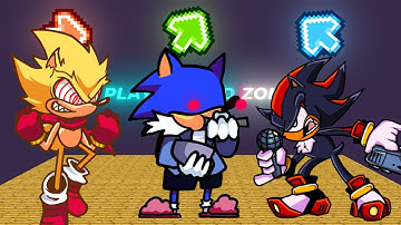 FNF Character Test | Gameplay VS Playground | Fleetway Sonic (Hedgehoggle) Sonic Sunky, Shadow Sonic