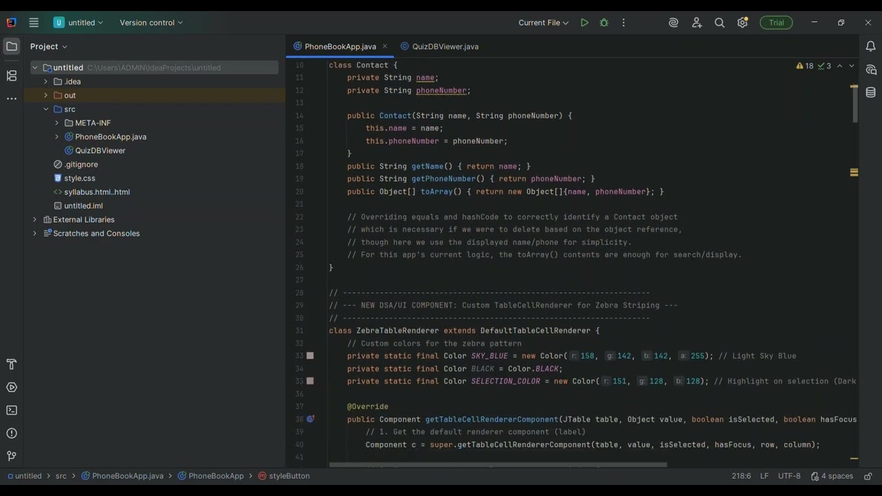 EFFICIENT PHONEBOOK APPLICATION | DSA | D10C