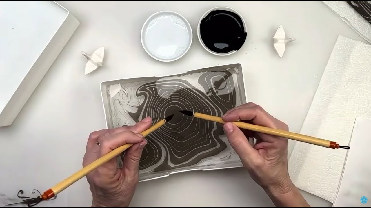 How to Make Suminagashi Prints (Japanese Water Marbling)