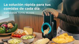 Procesador eléctrico Cut4Cook Total Blade compacto con 4 cilindros intercambiables.