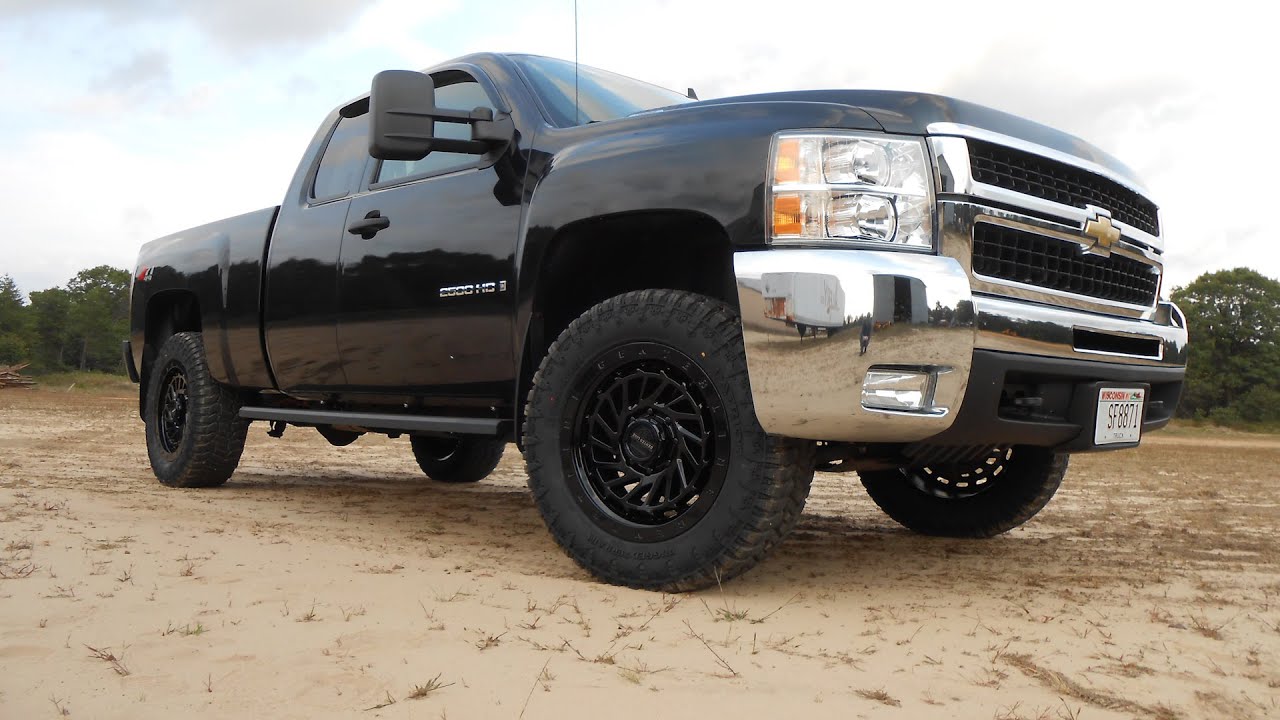 2009 Silverado 2500HD New Rims & Tires Installed - YouTube