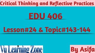 EDU406 short lecture#24 Topic143-144|Edu406 Final Term Lecture|#virtualuniversity​​​