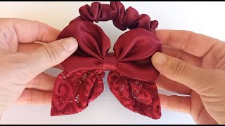 تعلمي كيفية صنع ربطة شعر أنيقة ومتينة و أنت مرتاحة بمنزلك من بقايا القماشربطة diyhow scrunchies