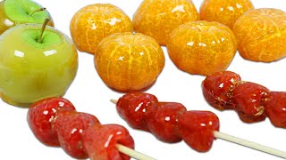How to Make DIY Candied Tangerine, Apple, & Raspberry Tanghulu Recipe Satisfying ASMR Video!