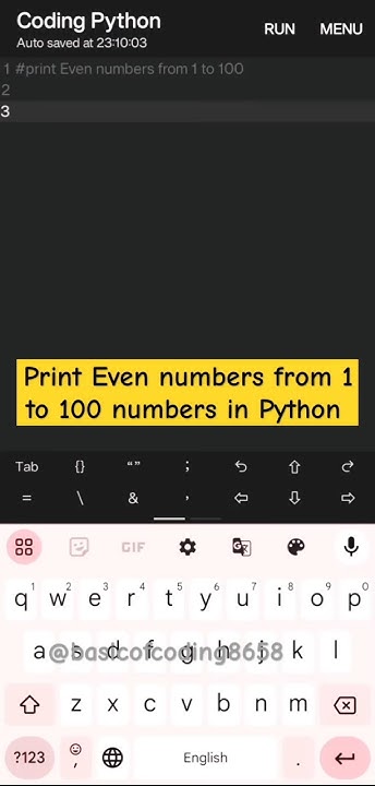 #10 Print Even numbers from 1 to 100 numbers in Python #basicofcoding# ...