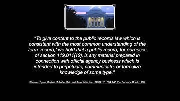 Part 2 - What Is A Public Record