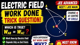 Electric Field Work Done Trick Question | Why W_{AB} = W_{AC}? Electrostatics Concept for JEE & NEET