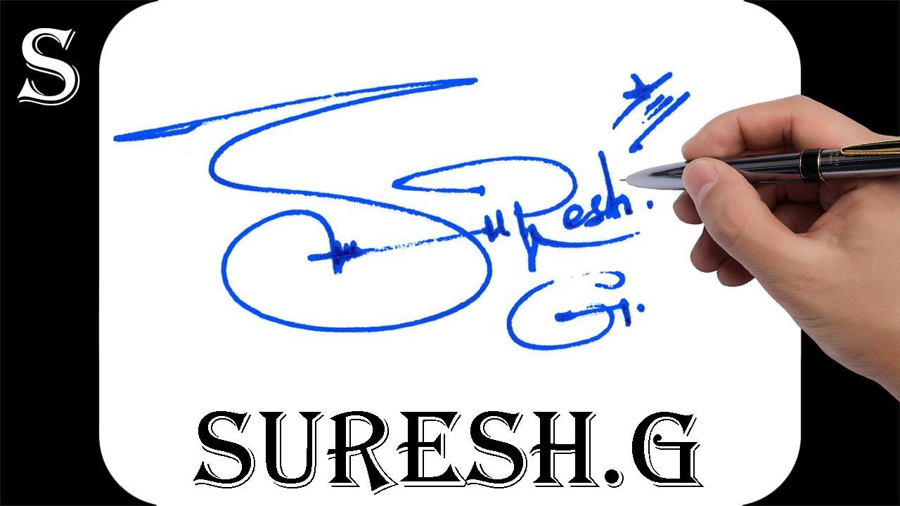 Suresh.G name signature design - S signature style - How to ...