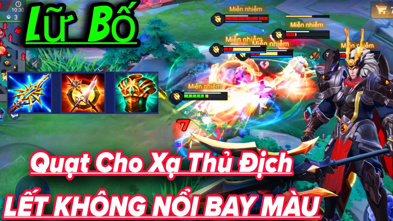 Lữ Bố Liên Quân || Trang Bị và Bảng Ngọc đi rừng Mạnh Nhất Quạt Phát Nào Thấm Phát Đó AD Địch Bay