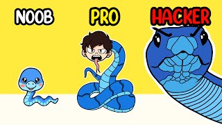 NOOB vs PRO vs HACKER en COLORFUL SNAKE !!  DeGoBooM