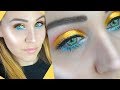 Yellow Eye Makeup Look With Blue Tones - Make you Up by Ahi