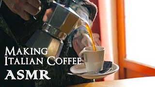 Making a Cup of Italian Coffee (Moka Pot) | Cinematic ASMR (with crinkling, no talking)