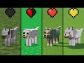 wolf with different hearts in Minecraft