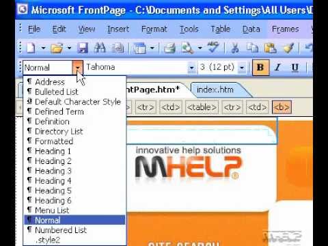 Microsoft Office FrontPage 2003 Apply a style to text
