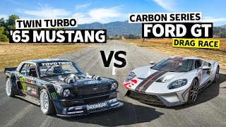 Iconic Ford Battle: Ford GT Carbon Edition vs 1,400hp AWD Mustang // Hoonicorn vs The World