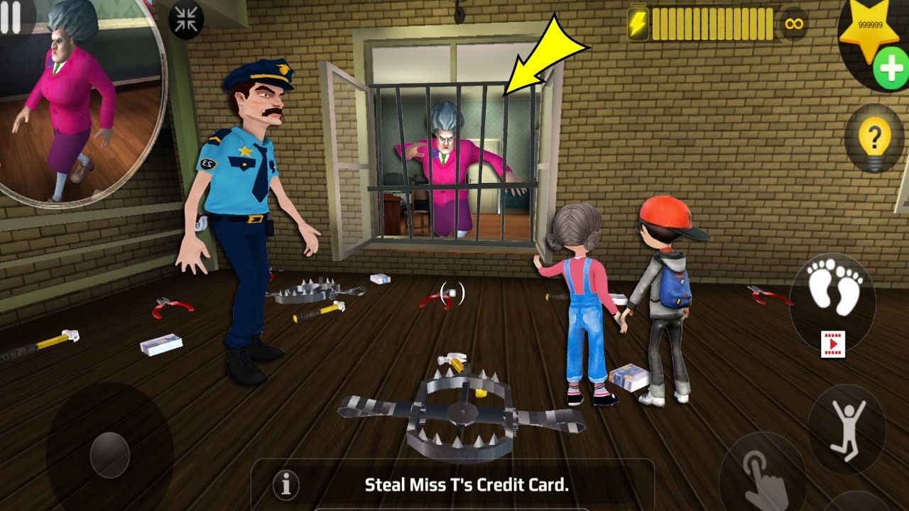 Scary Teacher 3D - New updater troll Miss T fell face down so fun part 5361 