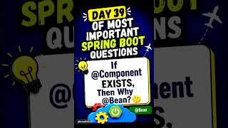 @Component Already Exists 🤯 Then Why Do We Need @Bean? #coding #springboot #shortsfeed #shorts