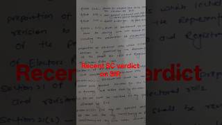 SC verdict on SIR #eci #uppsc #lifeisbutadream #bpsc#uppsc#girlspower