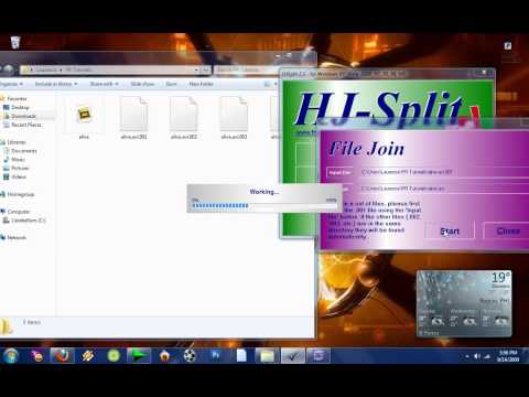 How to use HJ Split to join files