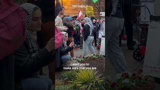 Pro-Palestinian protesters gather outside CNN HQ in Washington, DC