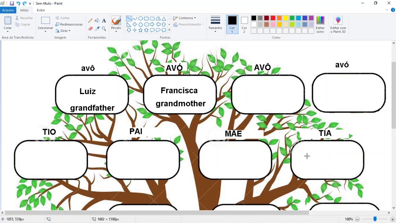 Membros da família arvore genealógica em inglês - YouTube