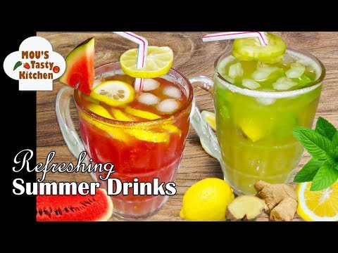 watermelon-lemonade---cucumber-cooler---refreshing-summer-drinks---summer-juice-bengali-recipes