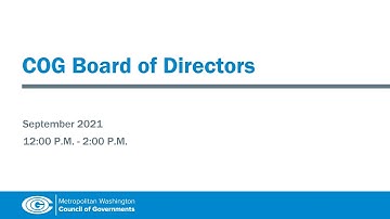 September 2021 COG Board of Directors