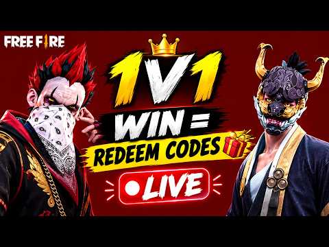 1V1 WIN = ₹100 REDEEM CODE 🔥 | FREE FIRE LIVE JOIN NOW 🤯