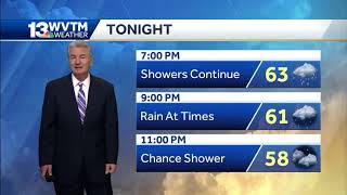 Showers continue Thursday night, drying out on Friday