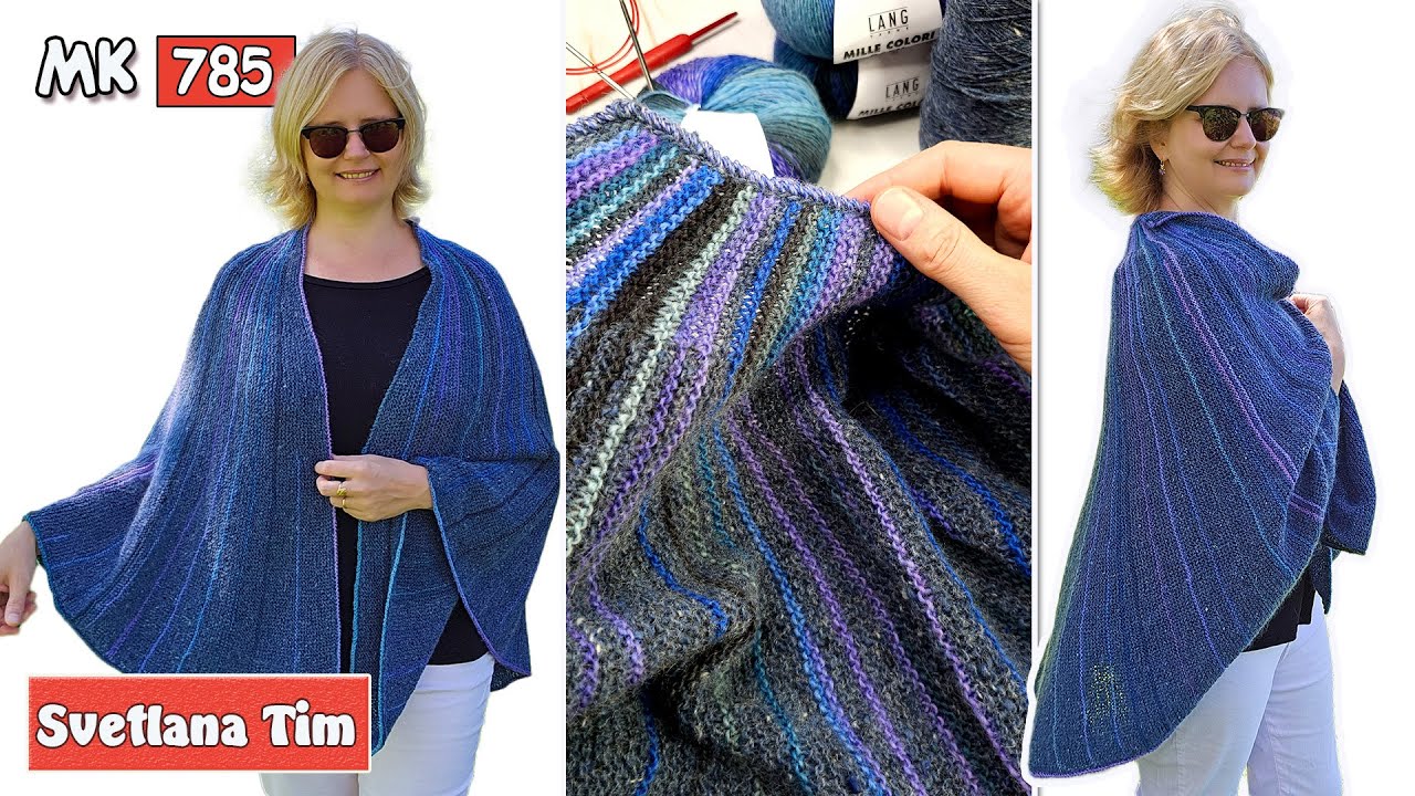 🌈 Вяжем Шаль спицами: Легко и Быстро для Начинающих! 🧶 | Светлана Тим