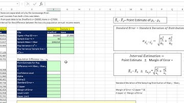 Excel 2013 Statistical Analysis #64: Confidence Interval for Population Differences Sigma Known