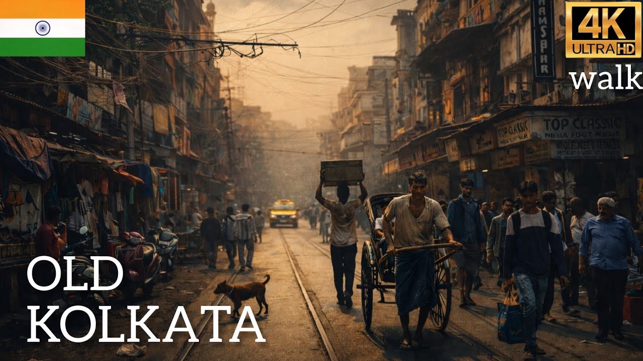 Kolkata Street Life 🇮🇳 | Chaos, Crowd & Old City Vibes [4K] Walk No Talking 