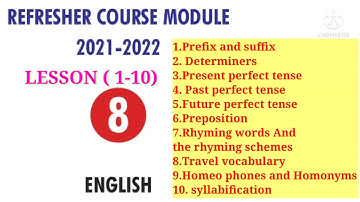 8 Standard// English// Refresher course module// Answers// Lesson ( 1-10)//