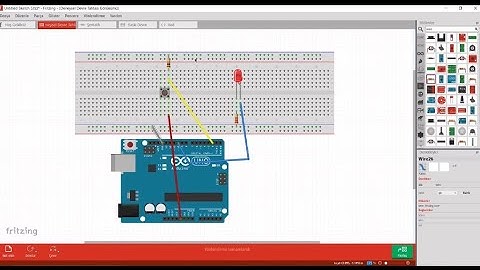 Buton ile LED Kontrol Devre Çizimi ( Fritzing Programı)