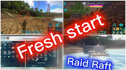 ARK Mobile - Fresh Start  Attack Raft and Build base