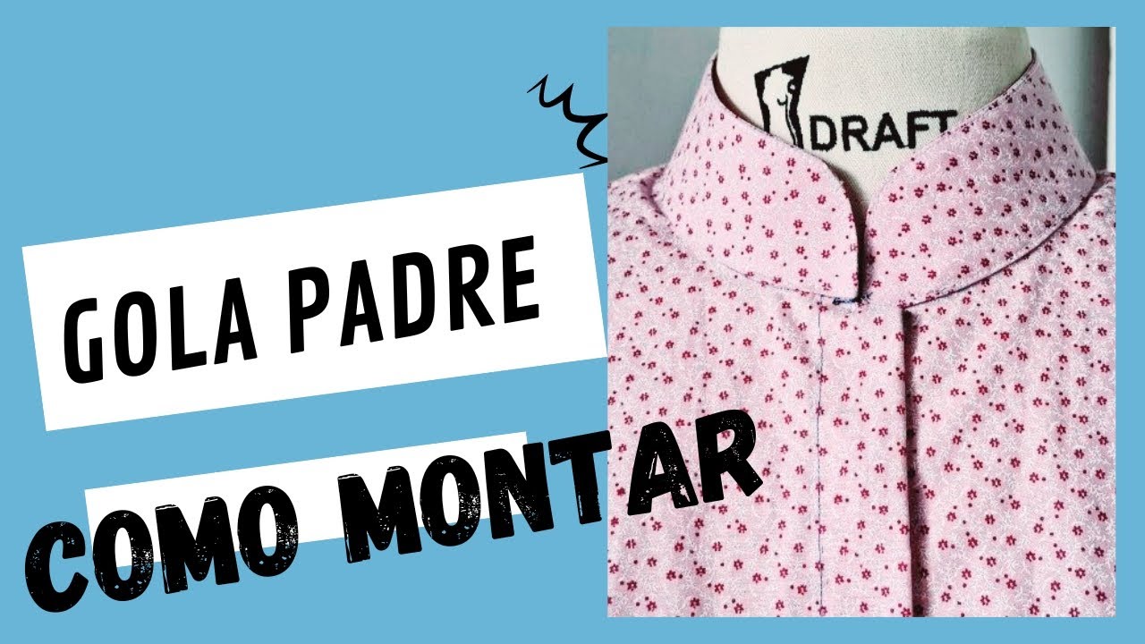 COMO MONTAR E PREGAR GOLA PADRE!! #costuras #costuraparainiciante