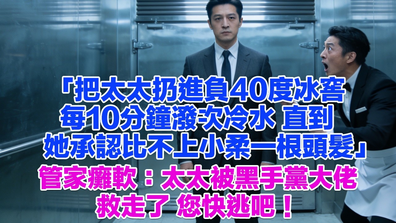 「把太太扔進負40度冰窖每10分鐘潑次冷水 直到她承認比不上小柔一根頭髮」管家癱軟：太太被黑手黨大佬救走了 您快逃吧！#正能量 #故事分享 #生活經驗 #情感