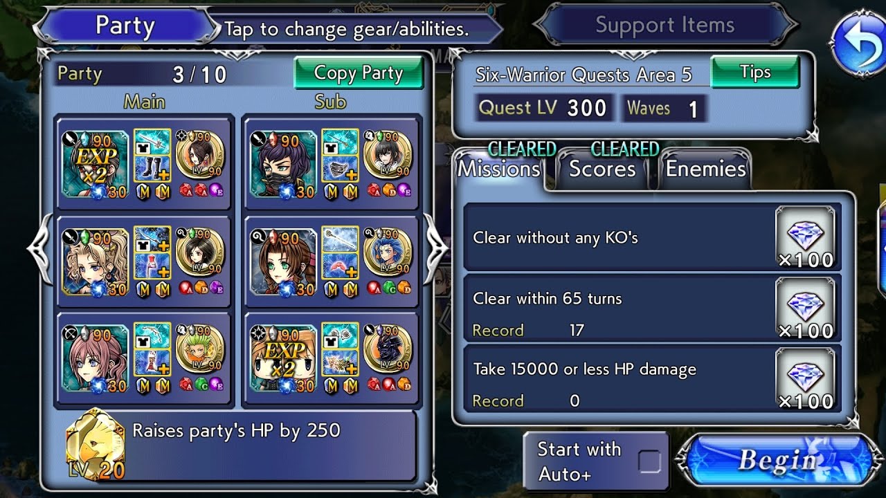 No Boss FR Triggered = No need FR cancel Area 5 - 6 Warrior Quest DFFOO