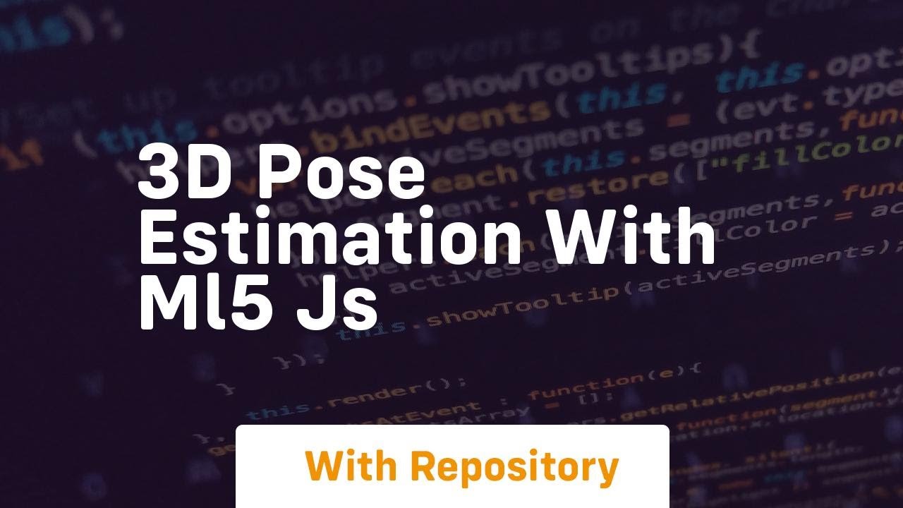 3d pose estimation with ml5 js - YouTube