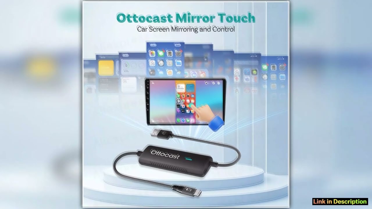 Ottocast Wireless CarPlay Adapter Mirror Touch Stick Car Accessories for Phone Cast to Car Touch Sc