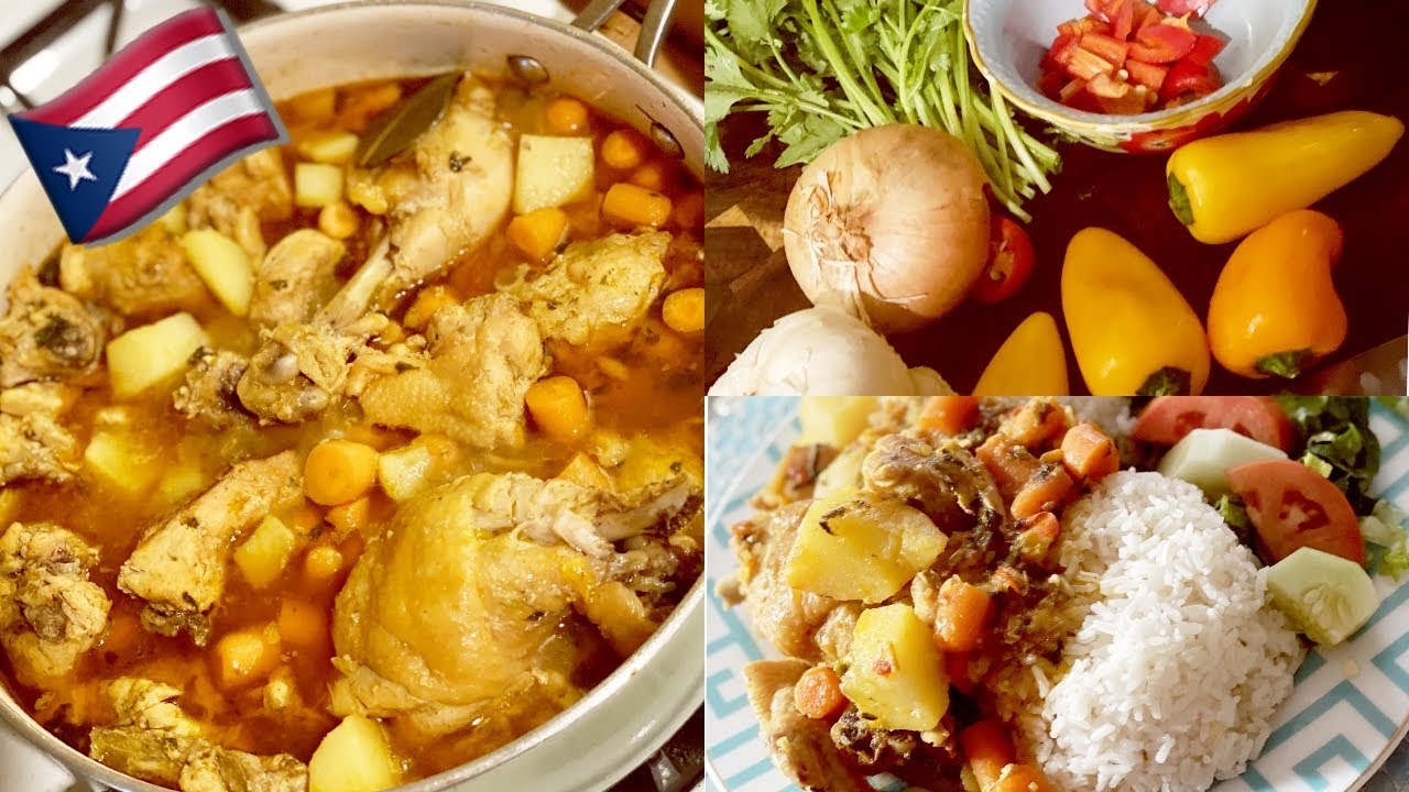 Boricua Style Chicken Stew & White Rice Pollo Guisado Fricase De