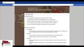 Maryland Handgun Qualification License (HQL) Application Submission Tutorial screenshot 1