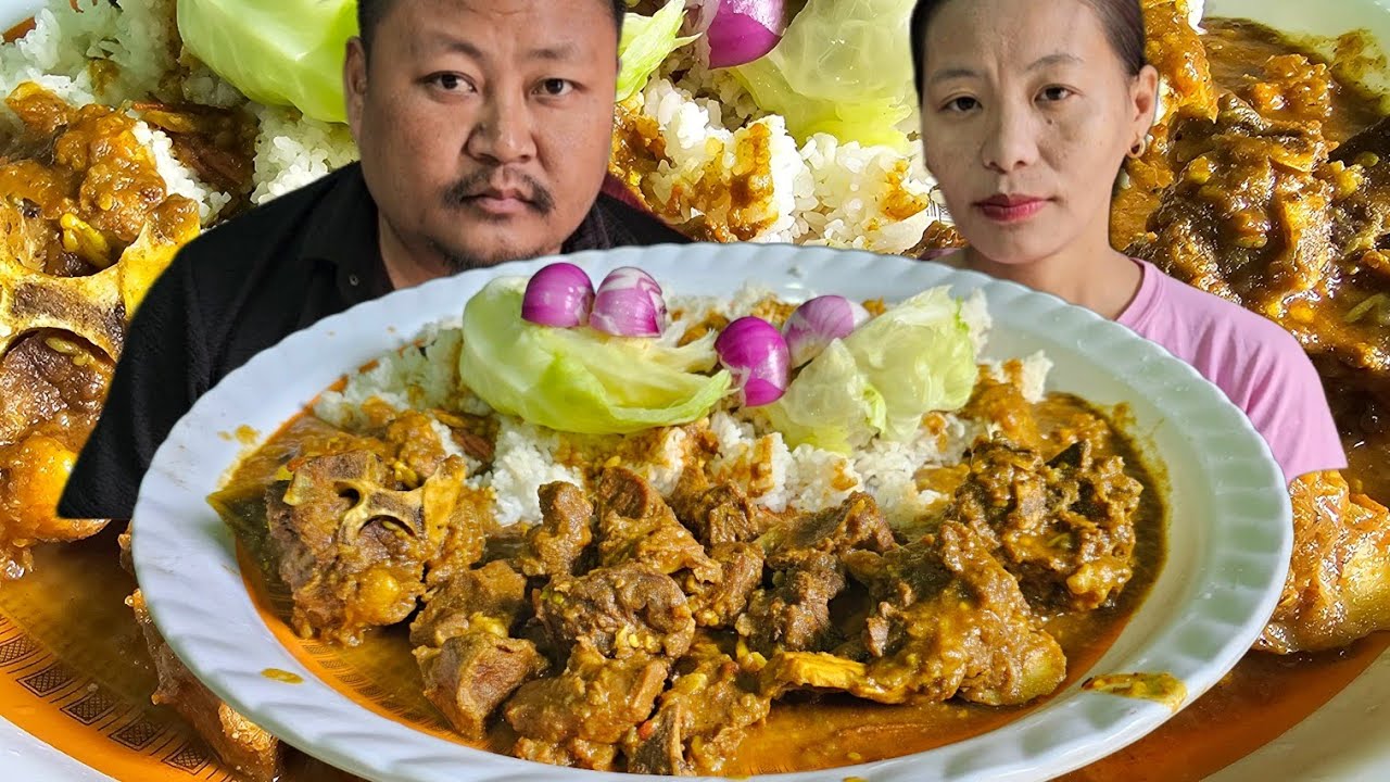 Едят острое карри из говядины масала | Нага мукбанг