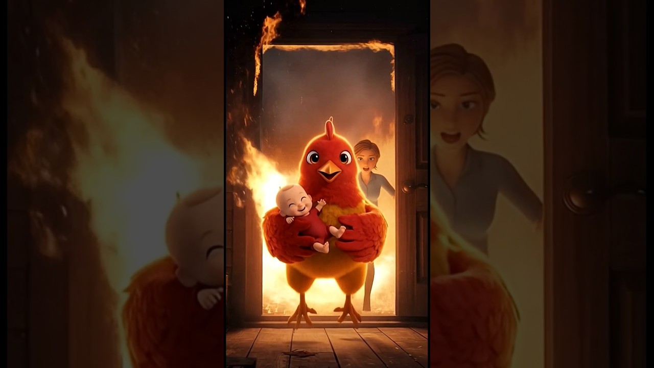 Brave Chick Saves Baby from a Burning House! | Epic Rescue Animation 🐥👶