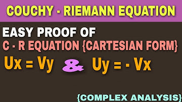 Cauchy riemann equation proof in hindi 🔥