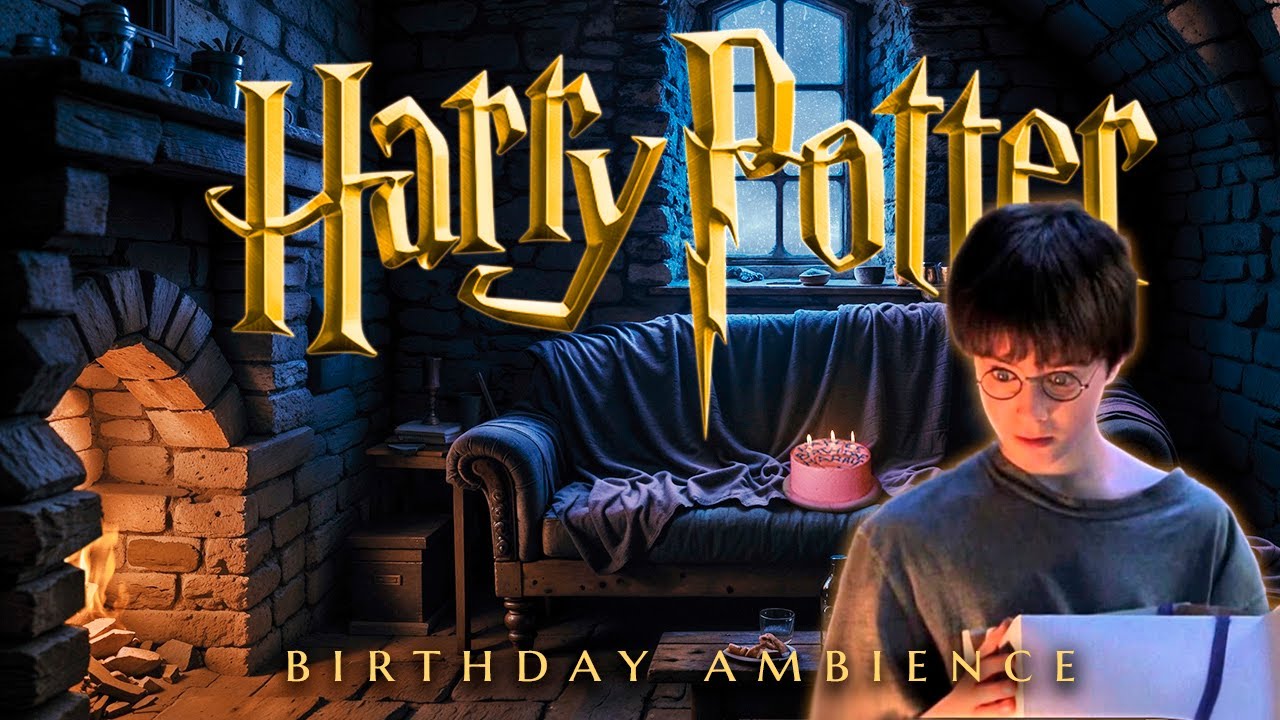 Harry's Birthday 🍰 Philosopher's Stone inspired Ambience & Soft Music - Rain & Ocean
