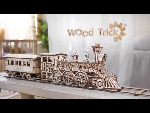 Механический конструктор Локомотив | Движется без клея и батарейки
