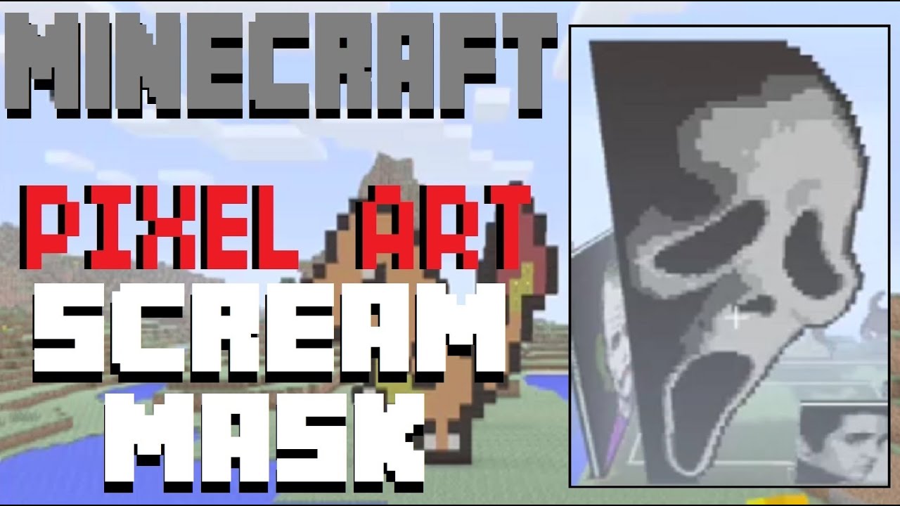 minecraft pixel art scream mask tutorial youtube